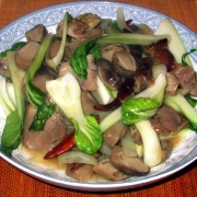 Pork with Straw Mushroom - 叉燒炒草菇